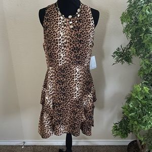 Cheetah print sleeveless dress